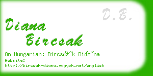 diana bircsak business card